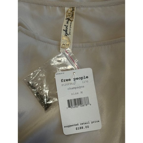 Size Medium NEW$188.00 FREE PEOPLE CHAMPAGNE 1-SHOULDER BRIGHTEN YOUR DAY DRESS - Picture 6 of 7